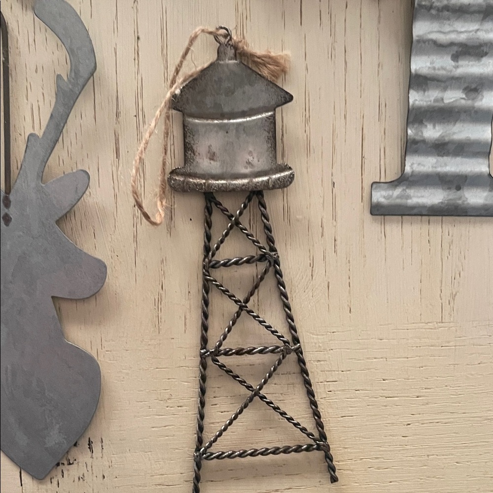 Rustic Farmhouse Holiday Ornament Set with Metal Accents - Picture 6 of 7